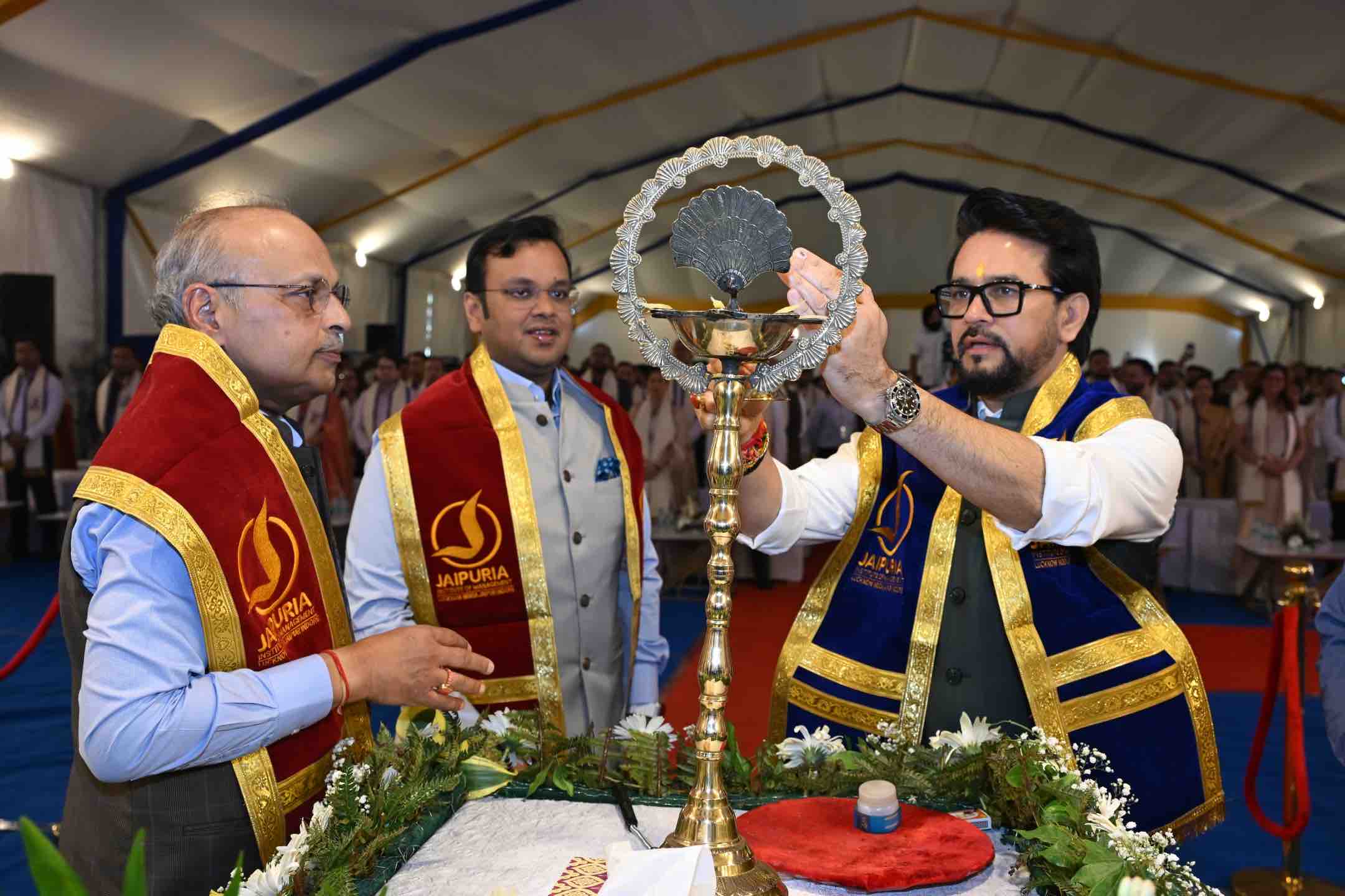 Lighting the ceremonial lamp
